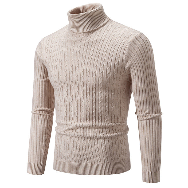 Gemütlicher Strickpullover mit hohem Kragen aus Baumwolle für Herren | Emman