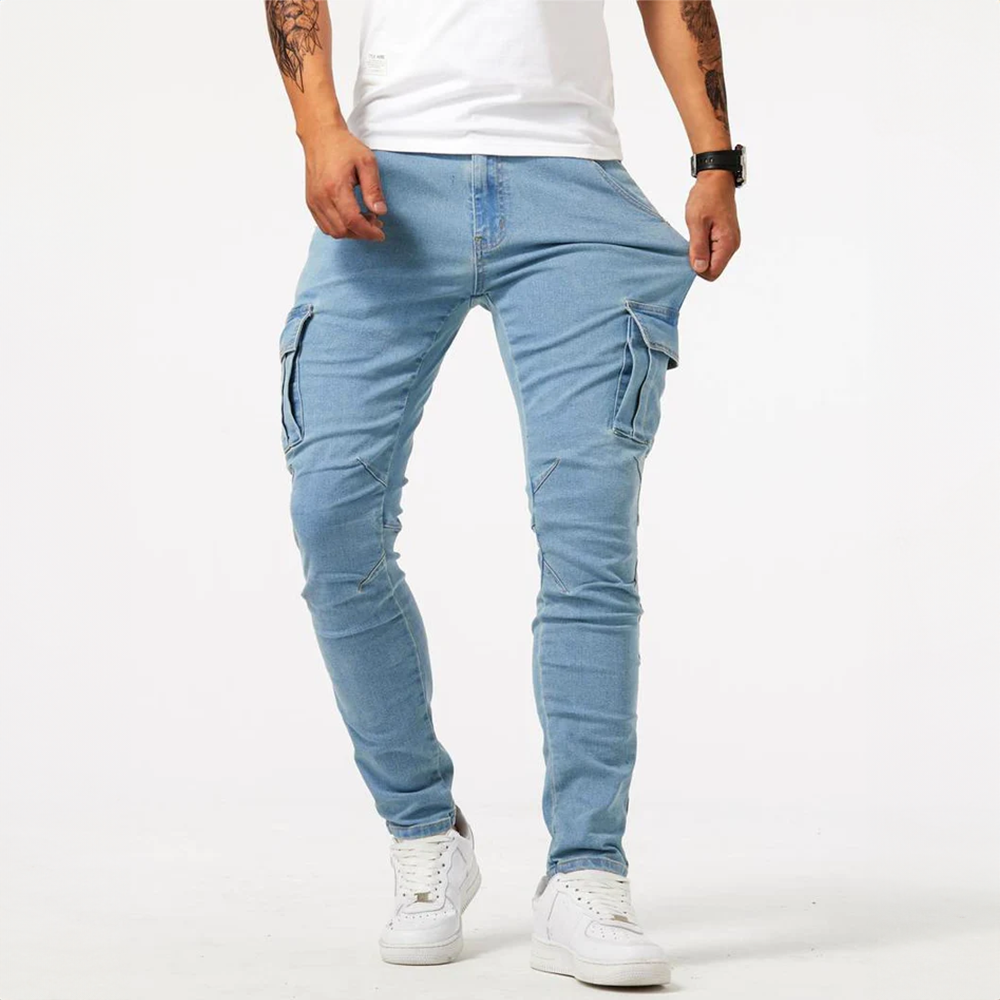 Slim-Fit Cargohose aus Denim