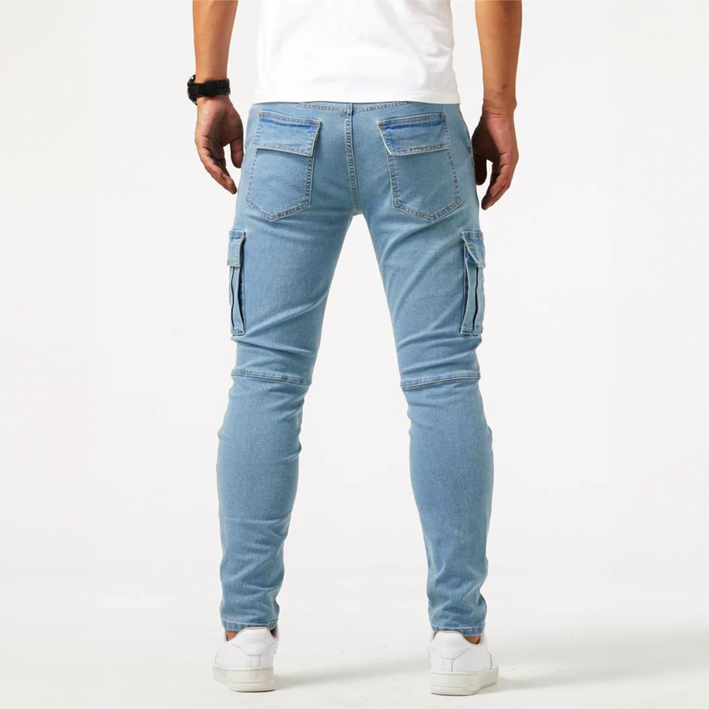 Slim-Fit Cargohose aus Denim