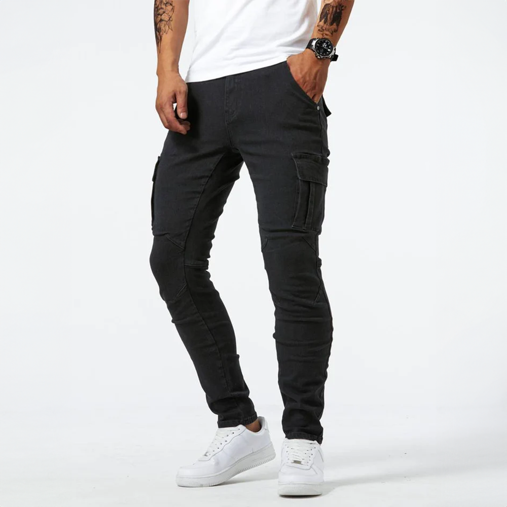 Slim-Fit Cargohose aus Denim