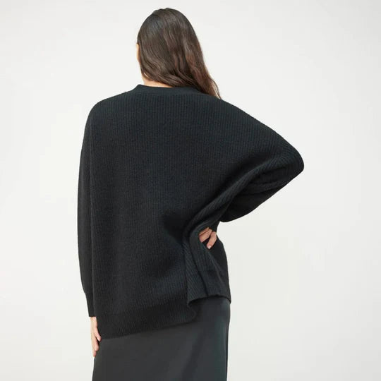 Warme Strickjacke mit Oversized-V-Ausschnitt für Damen