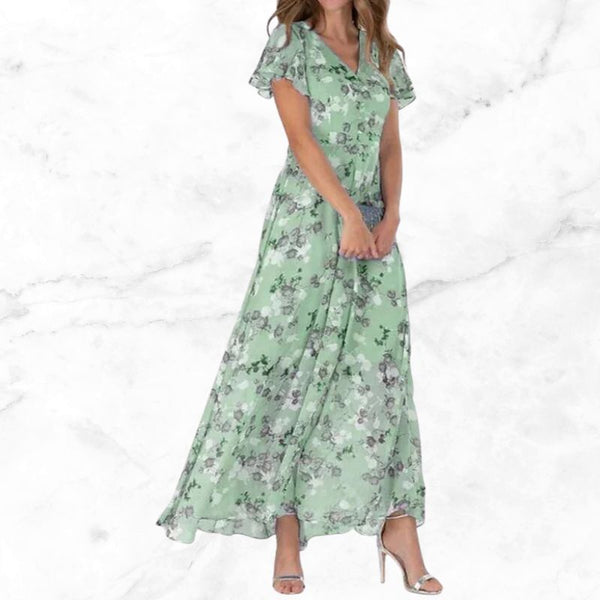 Elegantes Damen Vintage Blumenkleid aus Baumwolle für Frühling und Sommer