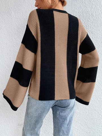 Stilvoller Strickpullover mit großen Ärmeln und lockerer Passform für Damen