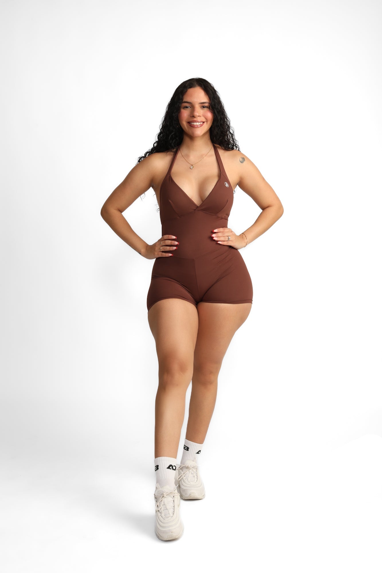 Nahtloser figurbetonter Rückenfreier Jumpsuit für Damen