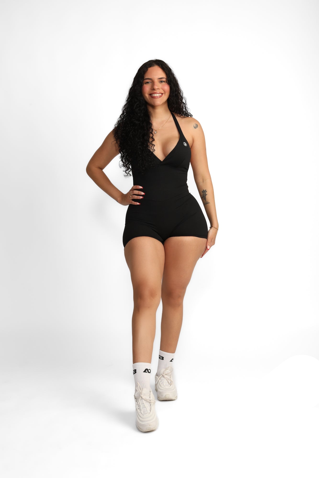 Nahtloser figurbetonter Rückenfreier Jumpsuit für Damen