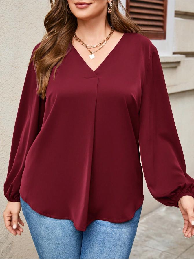 Elegante Bluse mit Laternenärmeln für Damen