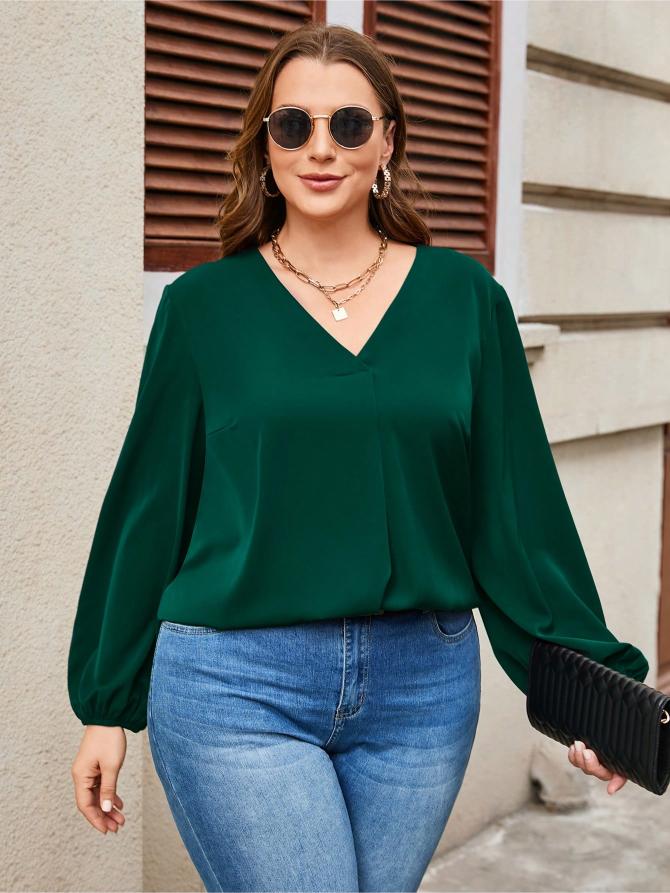 Elegante Bluse mit Laternenärmeln für Damen