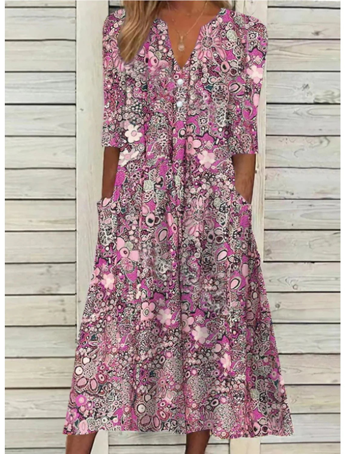 Langes Sommerliches Boho Kleid für Damen