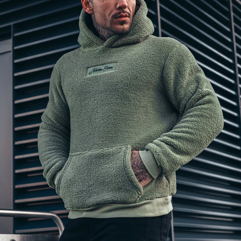 Bequemer Plüsch-Hoodie aus Flanellstoff für Herren