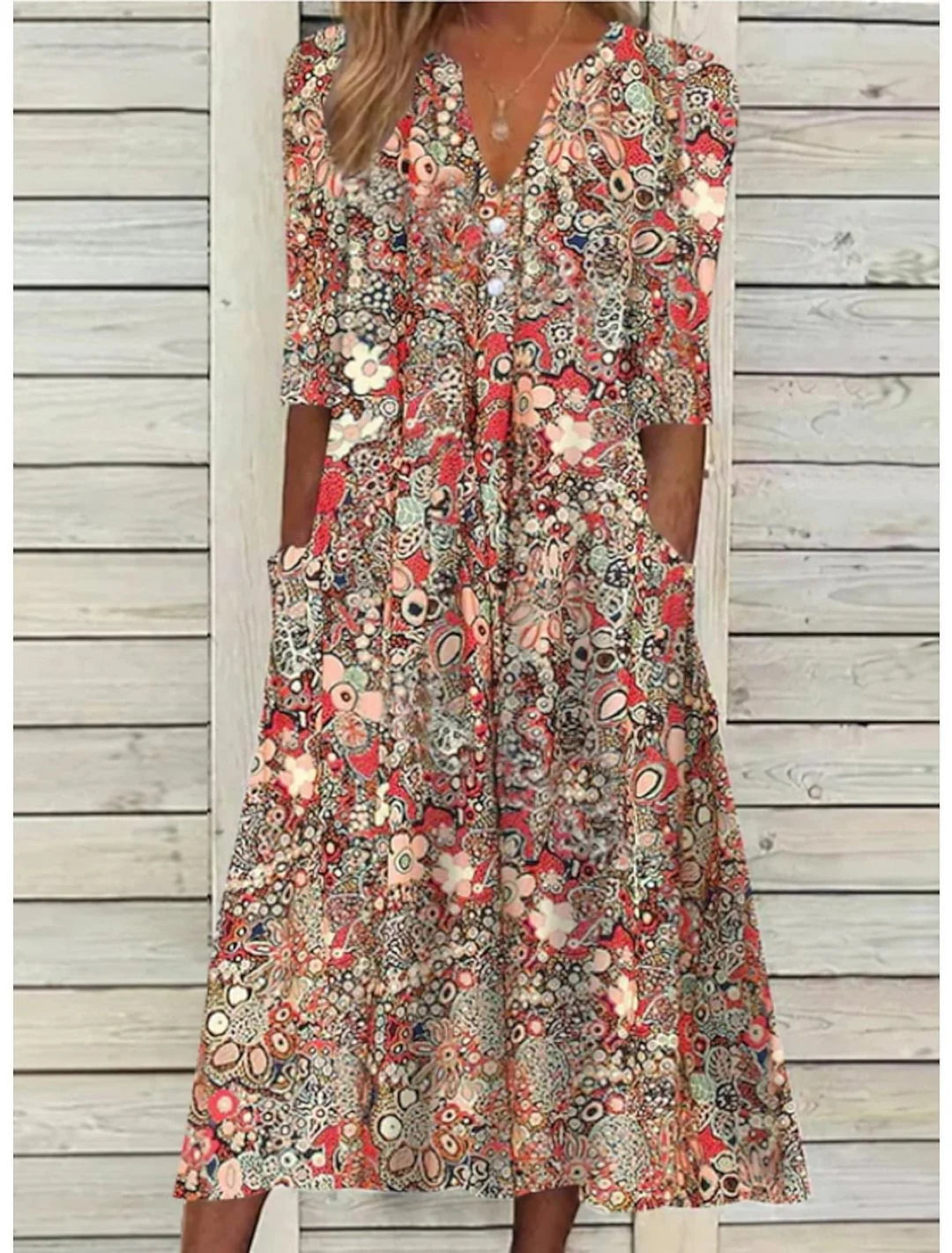 Langes Sommerliches Boho Kleid für Damen