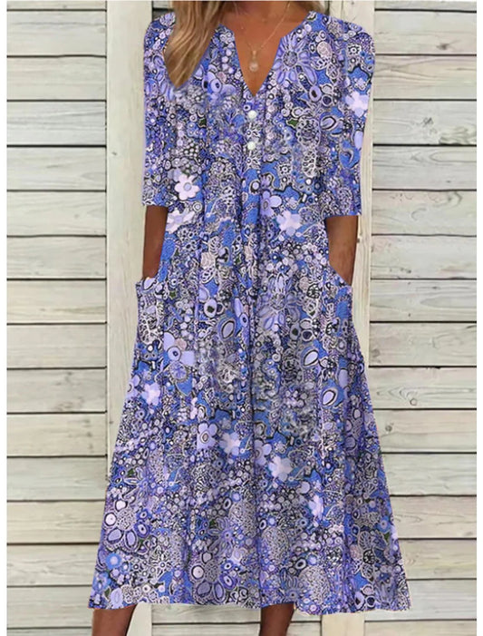 Langes Sommerliches Boho Kleid für Damen