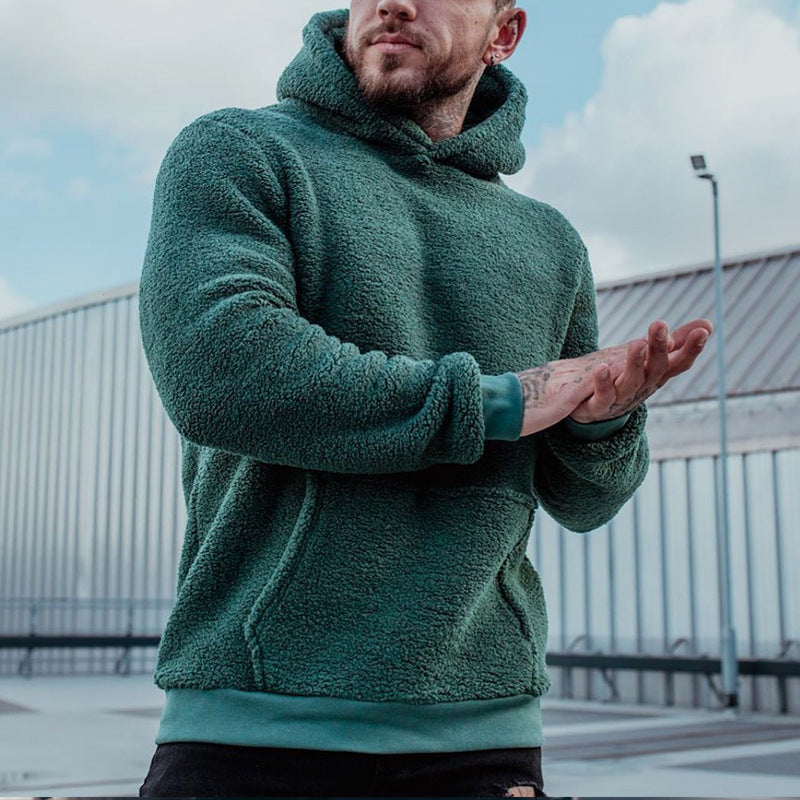 Bequemer Plüsch-Hoodie aus Flanellstoff für Herren