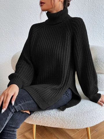 Warmer Rollkragen-Strickpullover für Damen