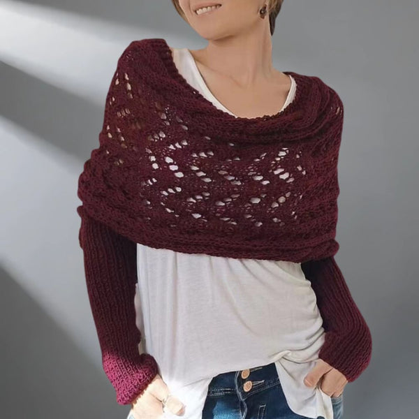 Eleganter Strickponcho mit Ärmeln für Damen