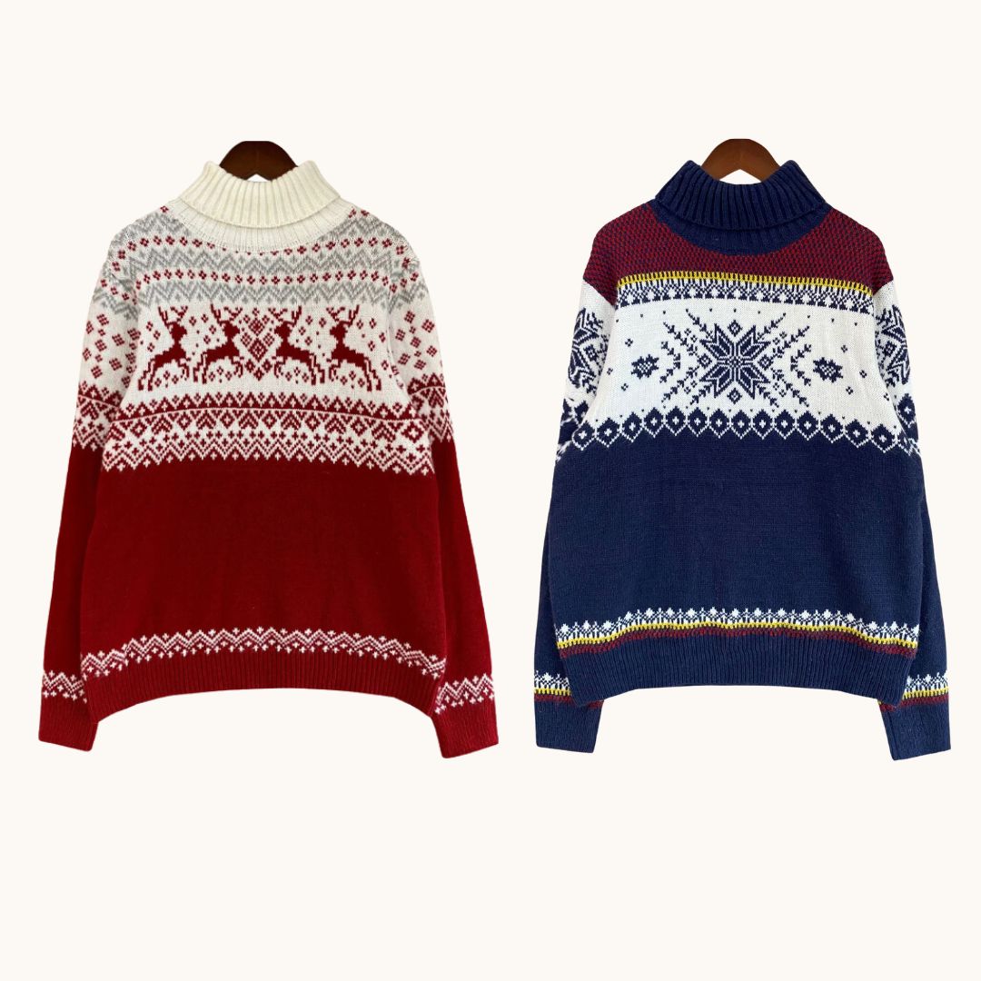 Matching Weihnachts-Hochkragen-Pullover | Carol