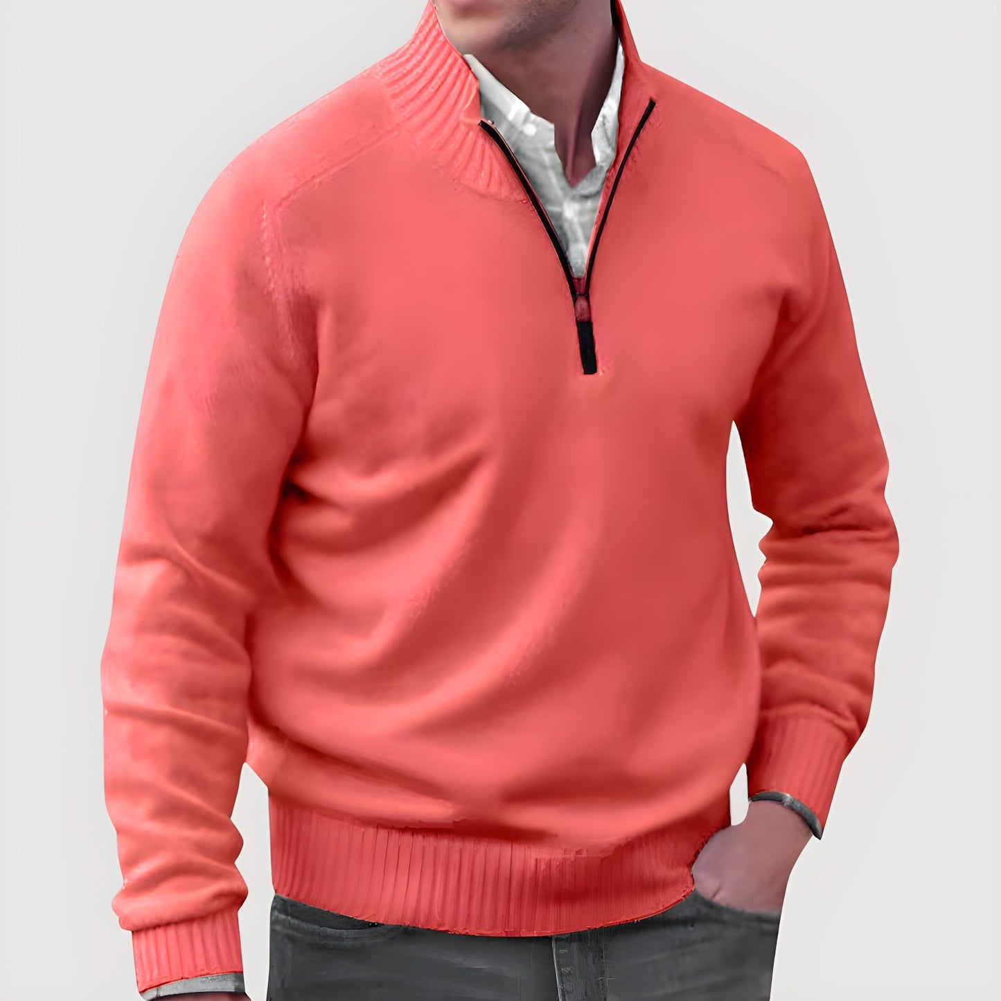 Eleganter Herren Pullover mit Reißverschluss