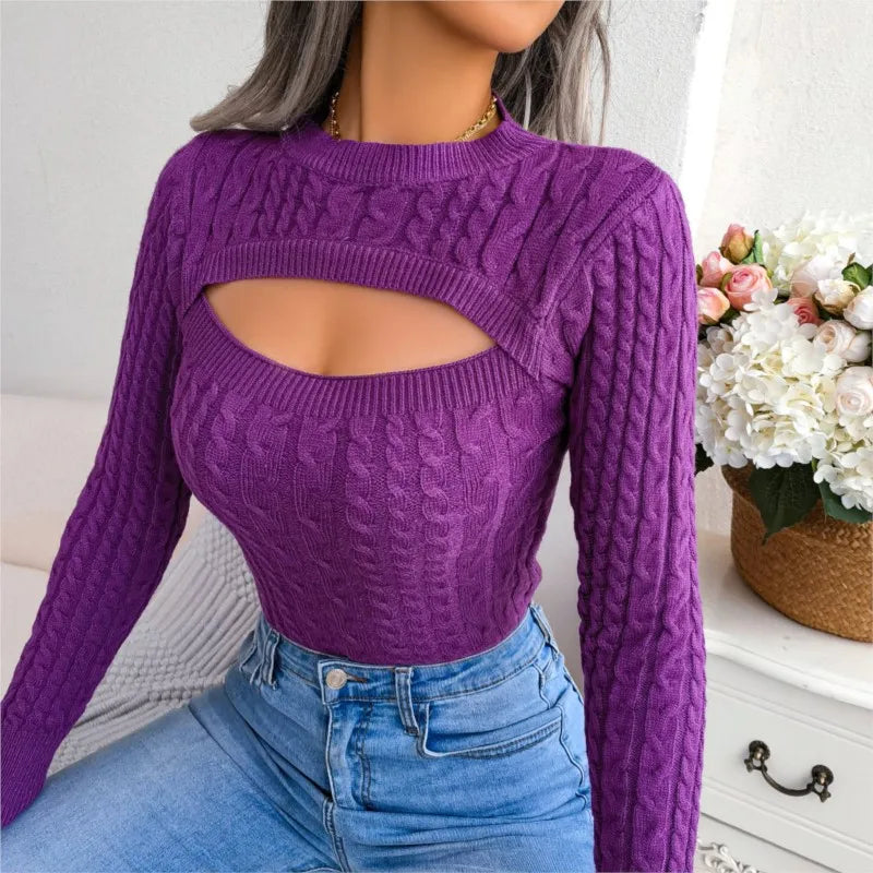 Eleganter Strickpullover mit Cut-Out-Detail für Damen