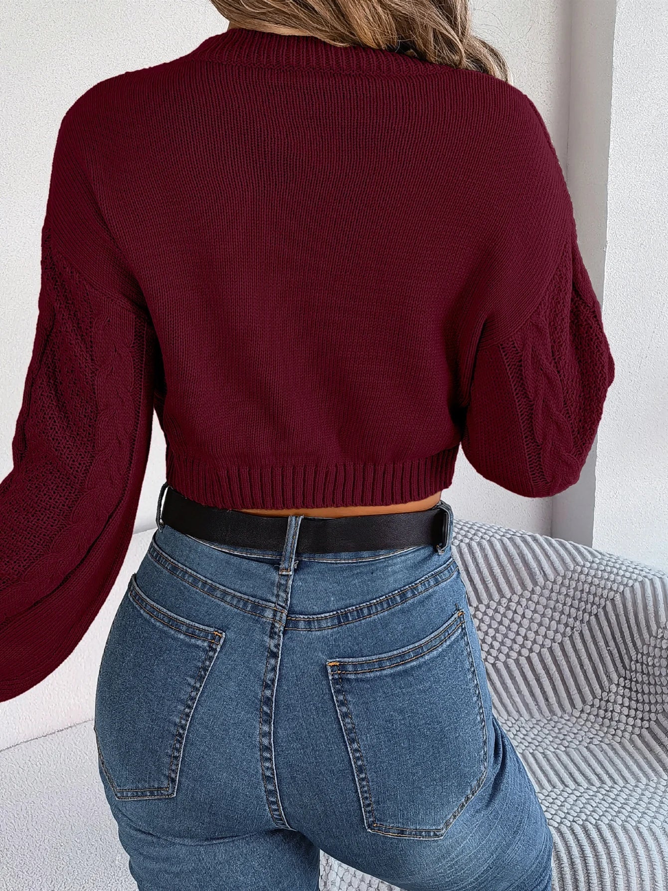 Cropped Strick-Pullover für Damen