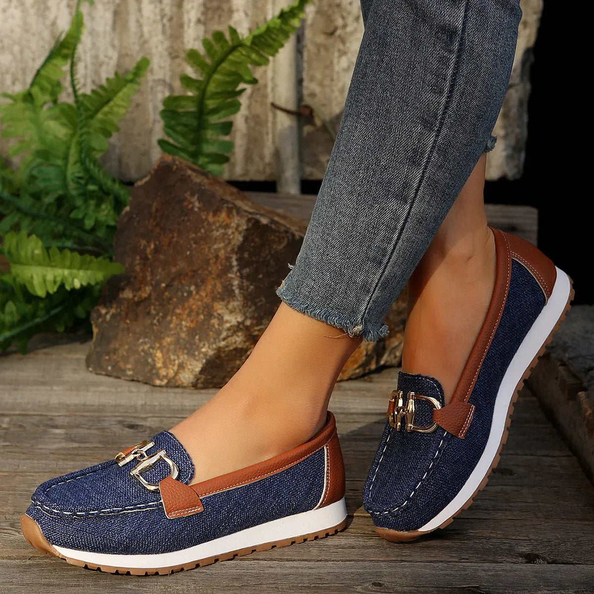 Atmungsaktive Slip-On-Loafer für Damen