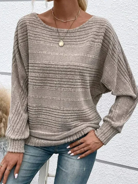 Bequemer Strickpullover mit Streifen und lockerer Passform für Damen