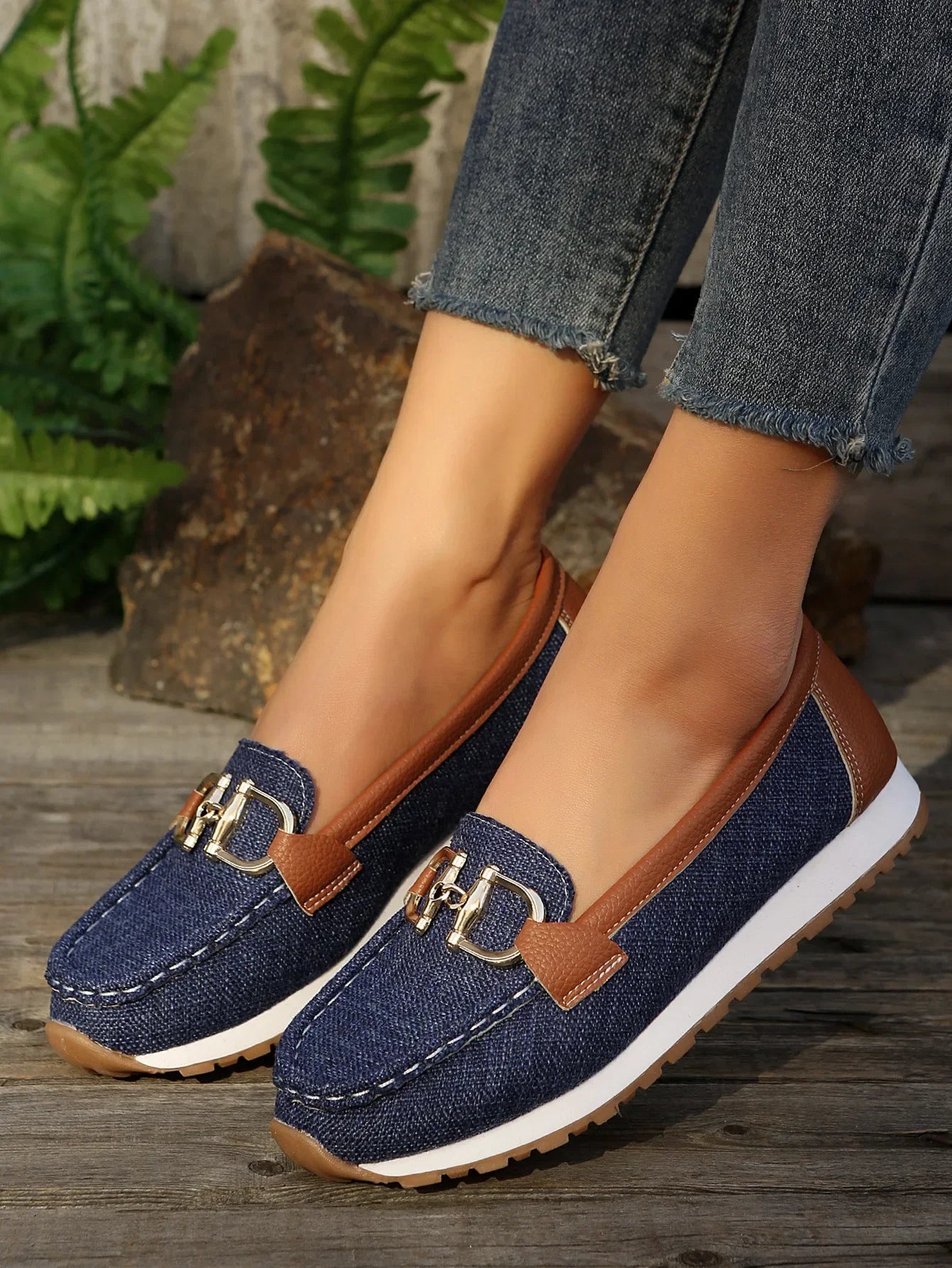 Atmungsaktive Slip-On-Loafer für Damen