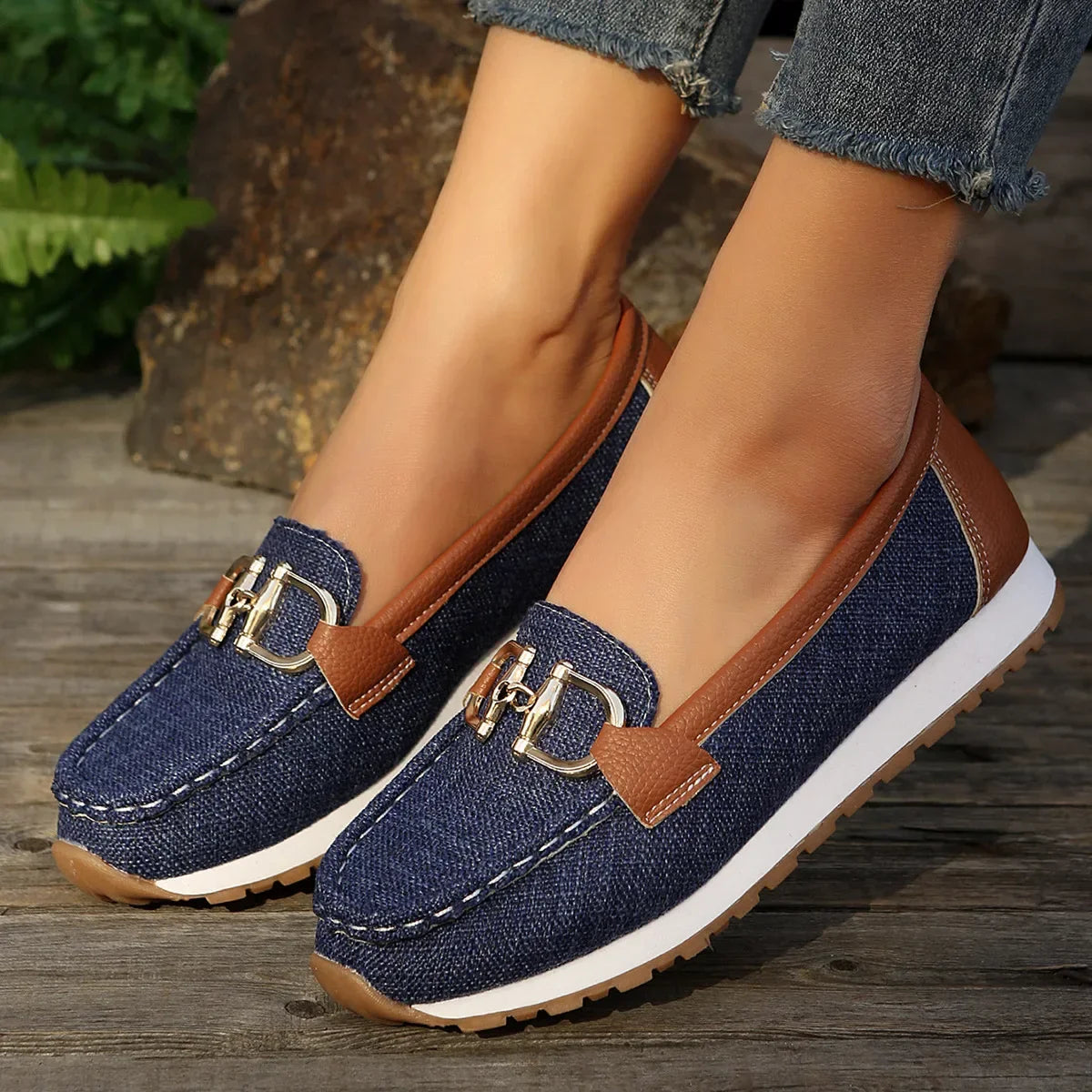 Atmungsaktive Slip-On-Loafer für Damen