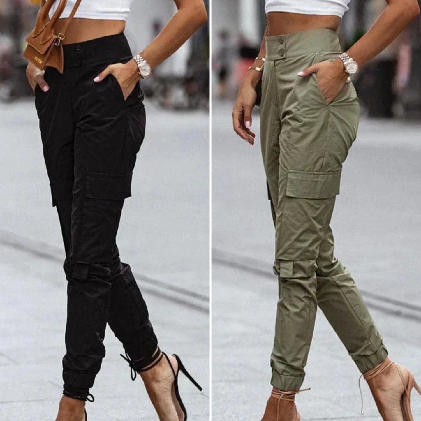 Cargo-Hose mit hoher Taille für Damen – Lässig & Trendy