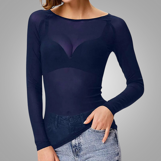 Langärmeliges Mesh Top für Damen – Eleganter & Verführerischer Look für Jeden Anlass