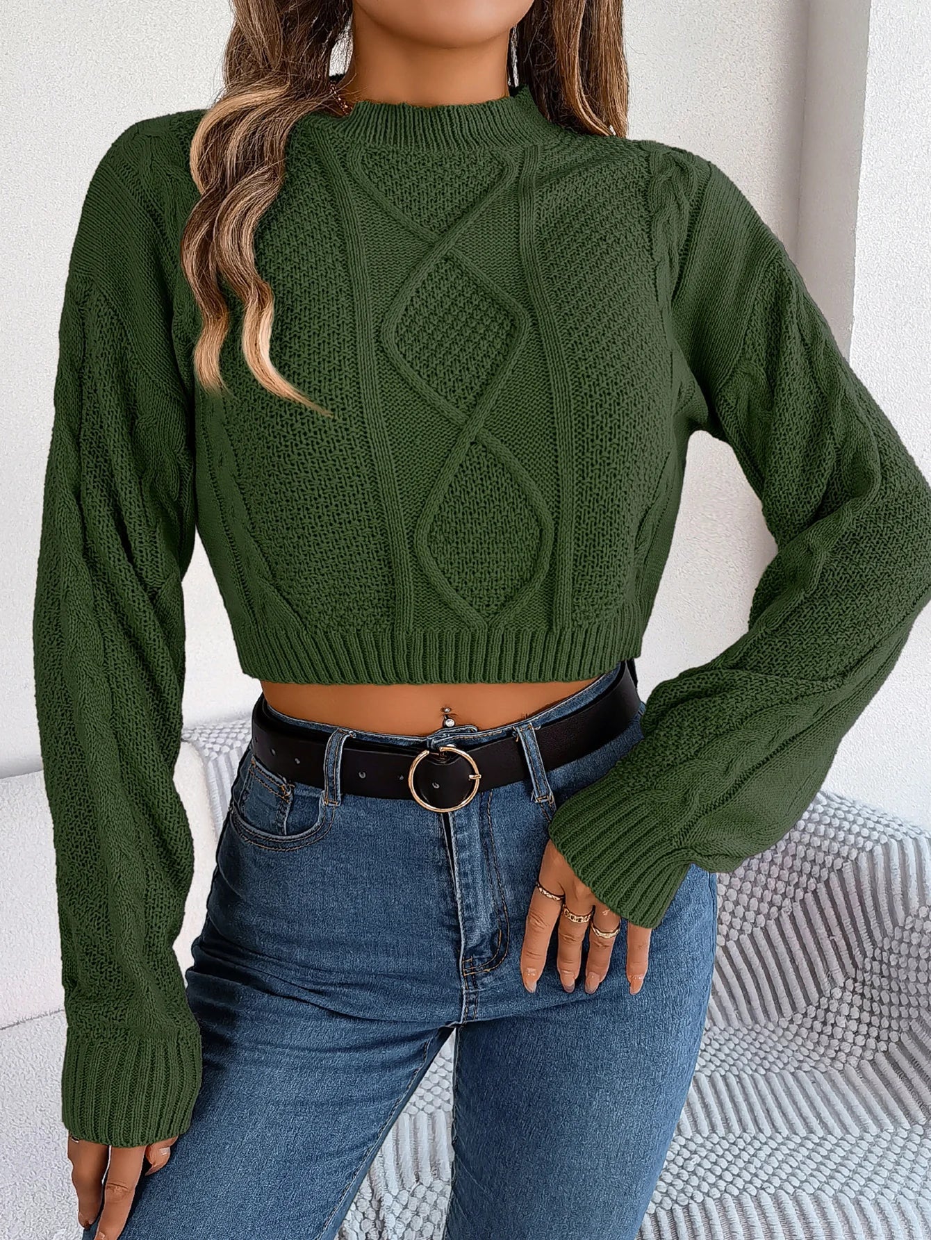 Cropped Strick-Pullover für Damen