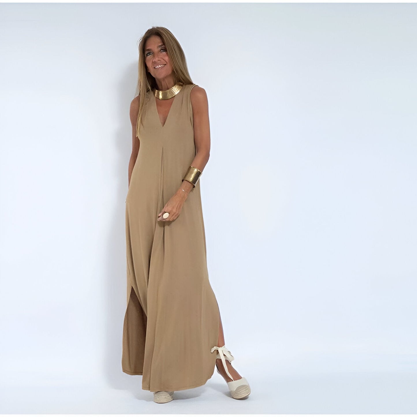 Damen Sommer Sommerkleid Lässige Lockere Maxikleider