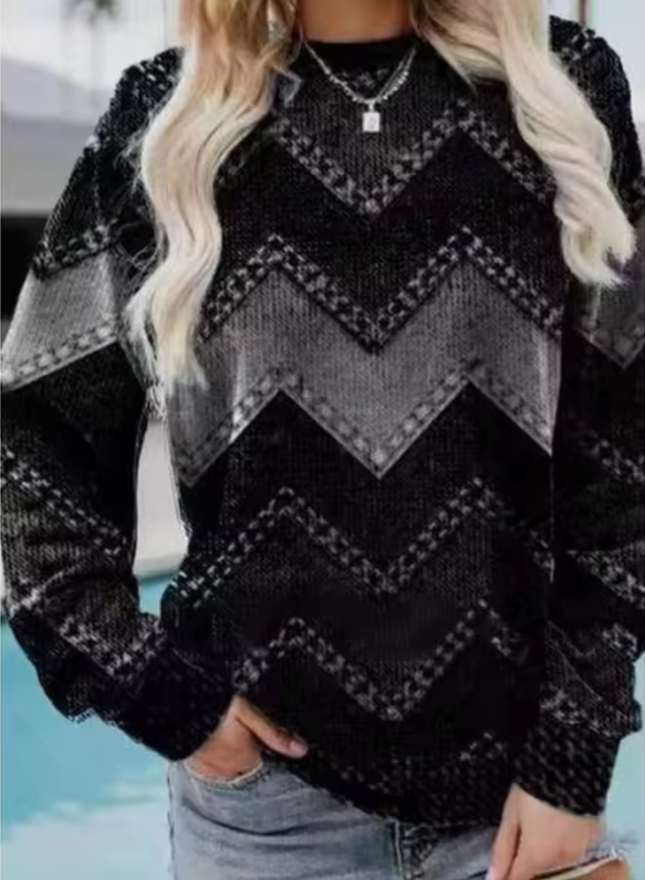 Gemütlicher Chevron Zickzack Pullover