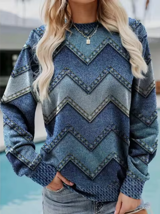 Gemütlicher Chevron Zickzack Pullover