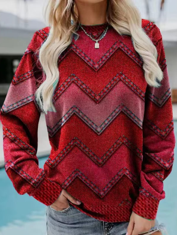 Gemütlicher Chevron Zickzack Pullover