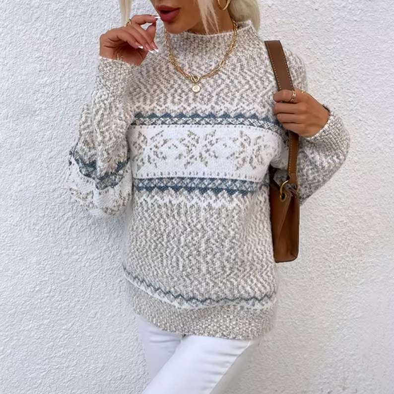 Kuscheliger Strickpullover mit Schneeflockenmuster