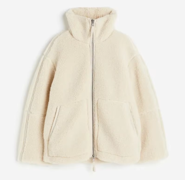 Flauschige Oversized Jacke aus Fleece