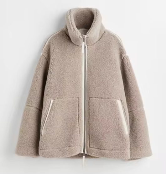 Flauschige Oversized Jacke aus Fleece