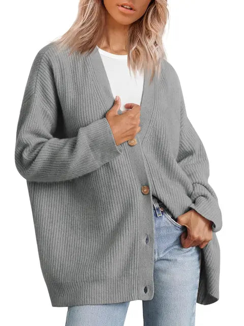 Eleganter Strick-Cardigan mit V-Ausschnitt für Damen