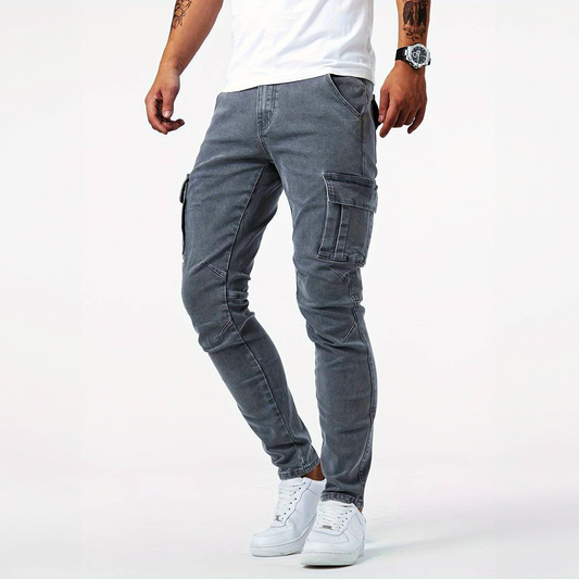 Slim-Fit Cargohose aus Denim