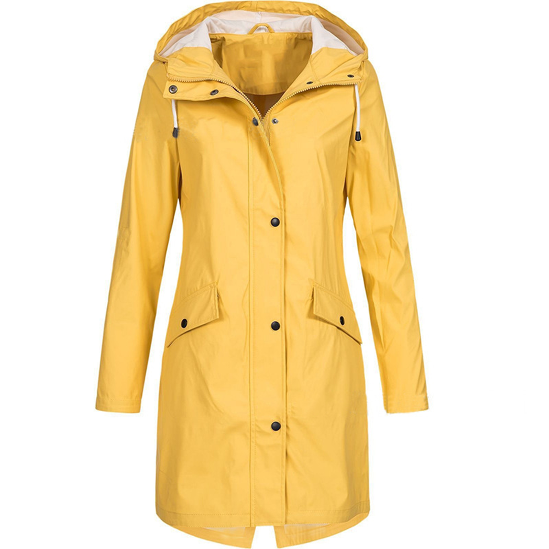 Lange Windbreaker-Regenjacke für Damen