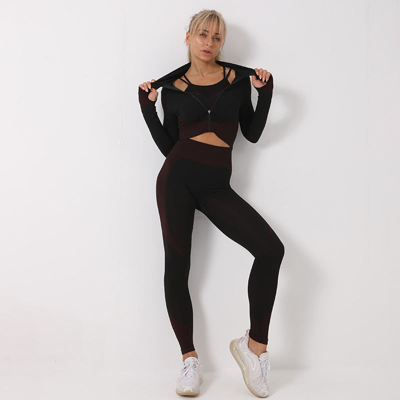 Schnelltrocknendes 3-teiliges Yoga-Activewear-Set für Damen | Aubrey