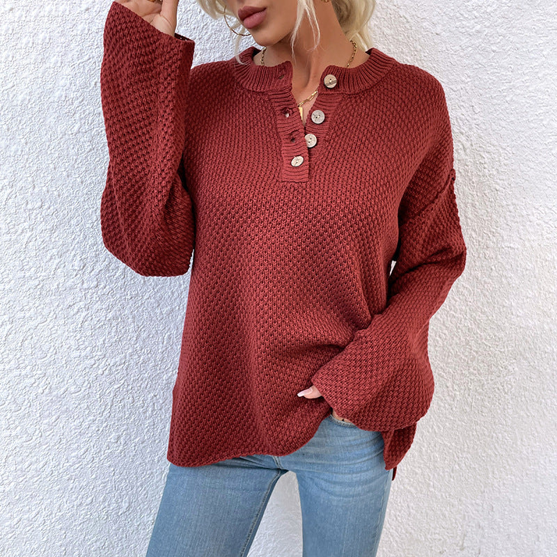 Stylischer Strickpullover mit Knöpfen | Sofia