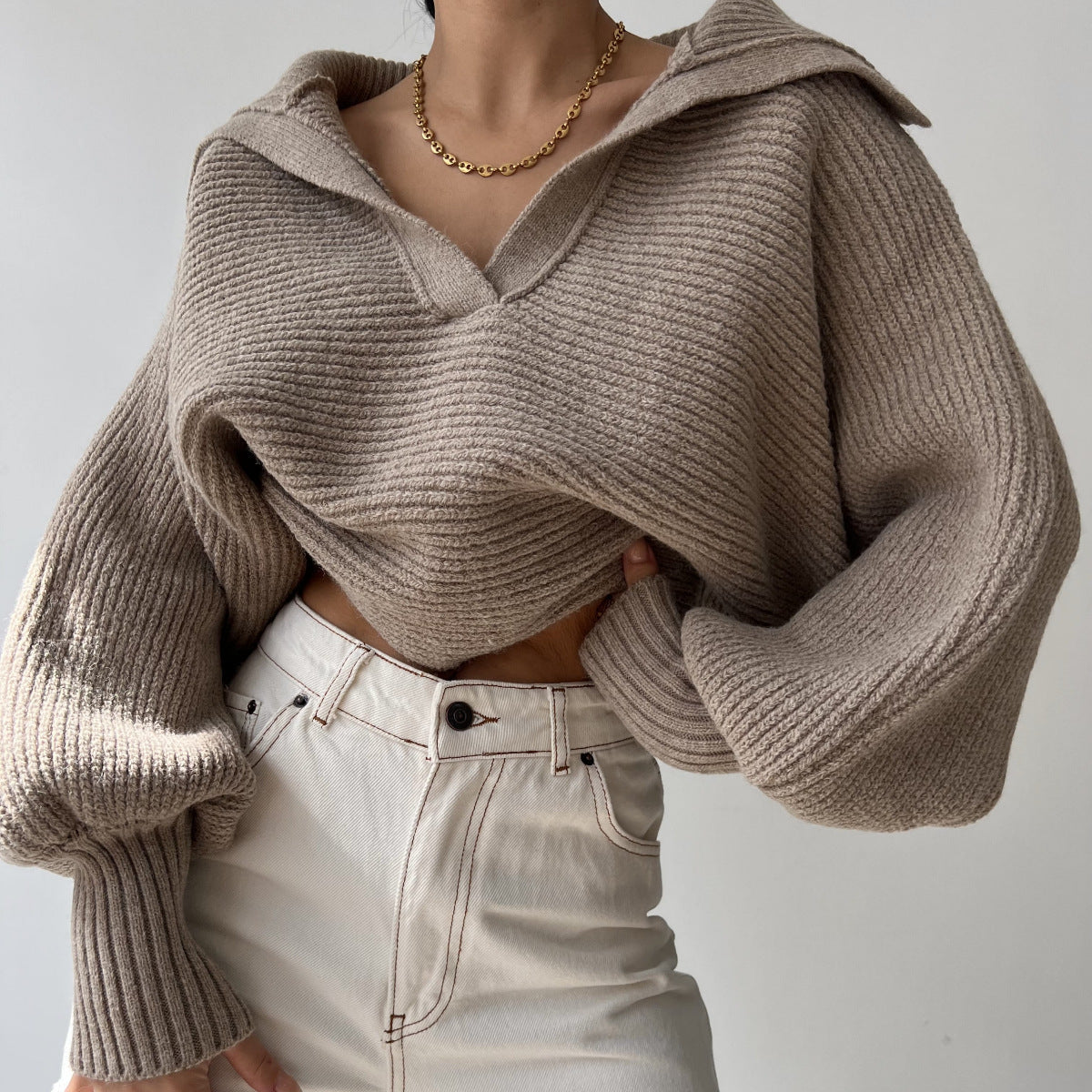 Oversized Strickkragen-Pullover für Frauen | Margot