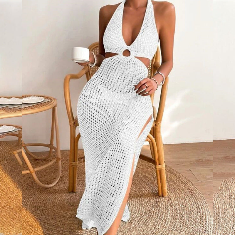 Sexy Strandkleid für Damen mit Cut-Outs und Schlitz – Perfekt für Sommer und Urlaub