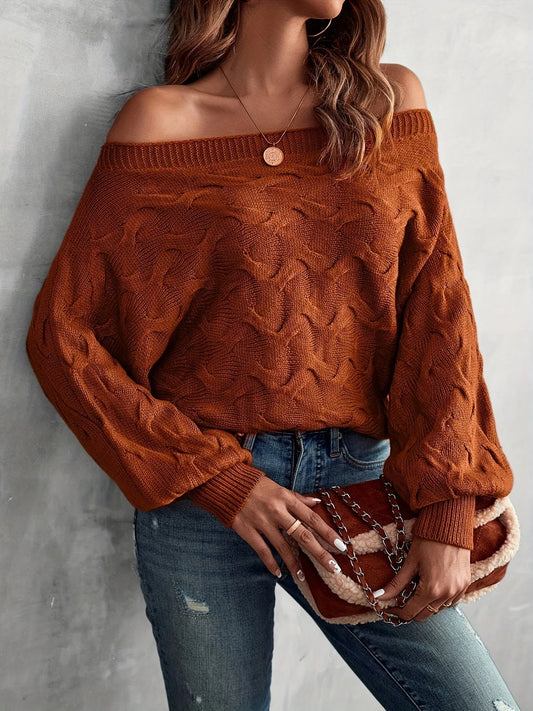 Stilvoller Off-Shoulder-Strickpullover für Damen