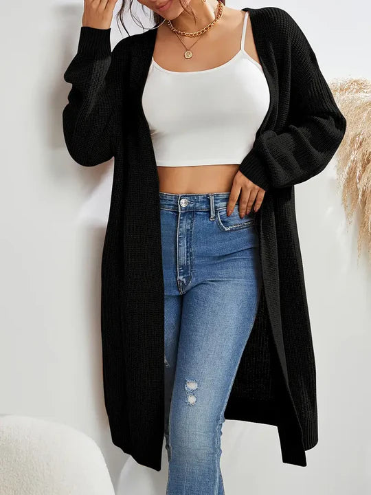 Bequemer Langer Cardigan aus Strick für Damen