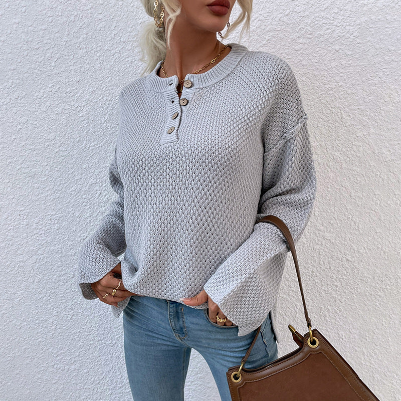 Stylischer Strickpullover mit Knöpfen | Sofia