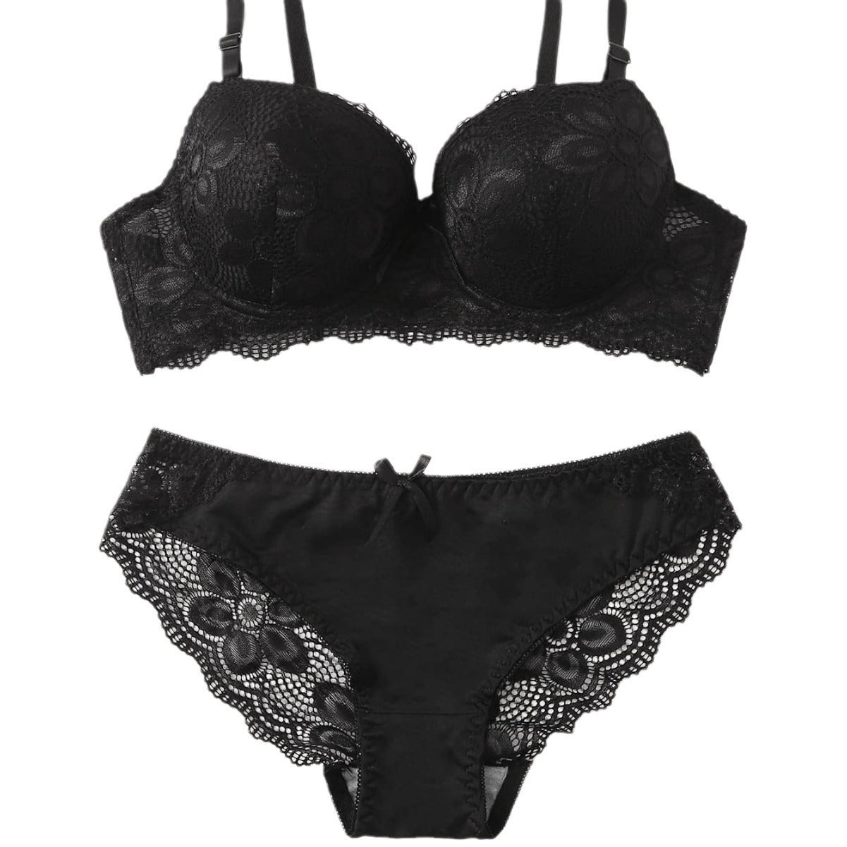 Elegantes Zweiteiliges Dessous-Set mit Spitzen-BH und Slip