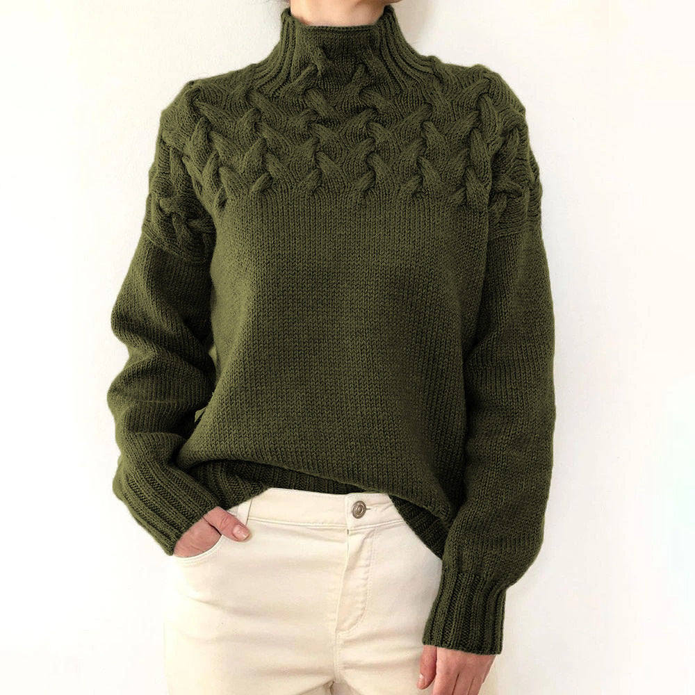 Gemütlicher Klassischer Strickpullover mit Rollkragen