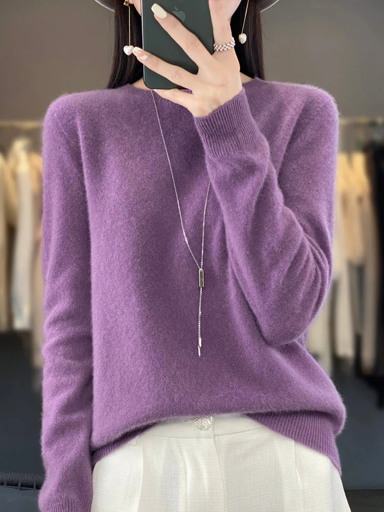 Warmer Strickpullover aus Wolle für Damen