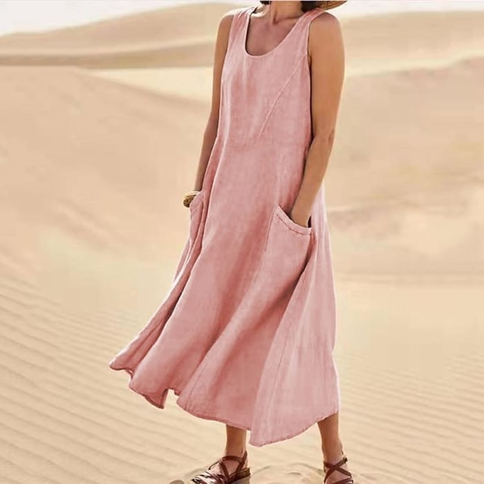 Luftiges langes ärmelloses Sommerkleid für Frauen